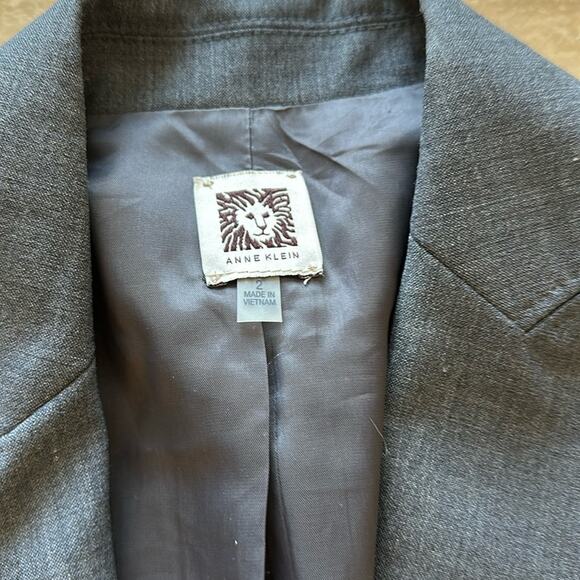 Ann Klein Grey One Button Preppy Wool Blend Dressy ZZ - Picture 3 of 13
